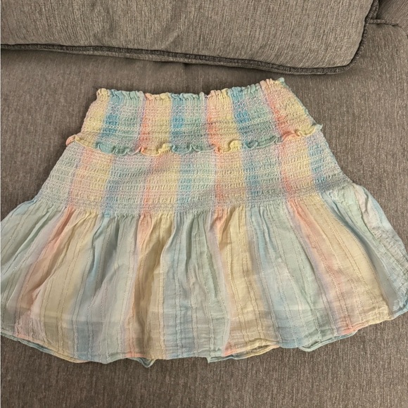 LoveshackFancy Rainbow print Camilla mini skirt - Picture 1 of 5